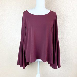Vince Camuto Burgundy Bell Sleeve Blouse